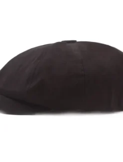 Clearance OUKU Men's Beret Hat Newsboy Hat Black Yellow Cotton Streetwear Stylish Casual Outdoor Daily Going out Plain Sunscreen