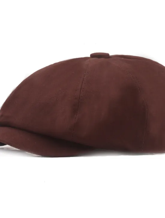 Clearance OUKU Men's Beret Hat Newsboy Hat Black Yellow Cotton Streetwear Stylish Casual Outdoor Daily Going out Plain Sunscreen