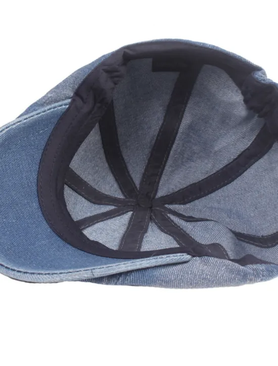 Discount OUKU Men's Beret Hat Newsboy Hat Black Blue Denim Streetwear Stylish Casual Outdoor Daily Going out Plain Sunscreen