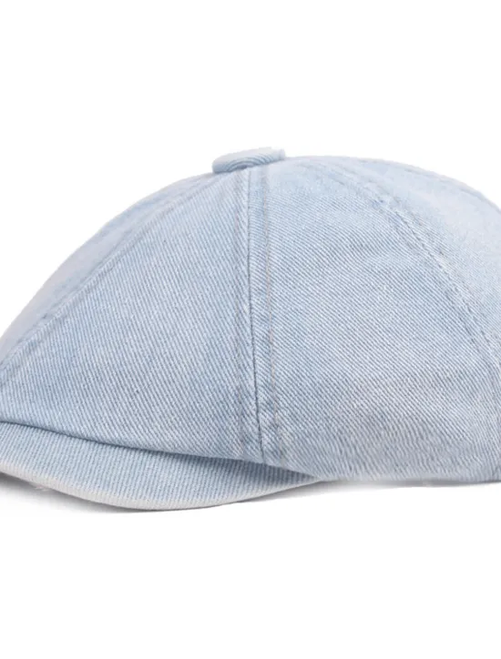 Discount OUKU Men's Beret Hat Newsboy Hat Black Blue Denim Streetwear Stylish Casual Outdoor Daily Going out Plain Sunscreen