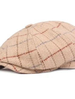 OUKU Men's Beret Hat Newsboy Hat Tweed Cap Beige Coffee Polyester Streetwear Stylish 1920s Fashion Outdoor Daily Going out Lattice Sunscreen
