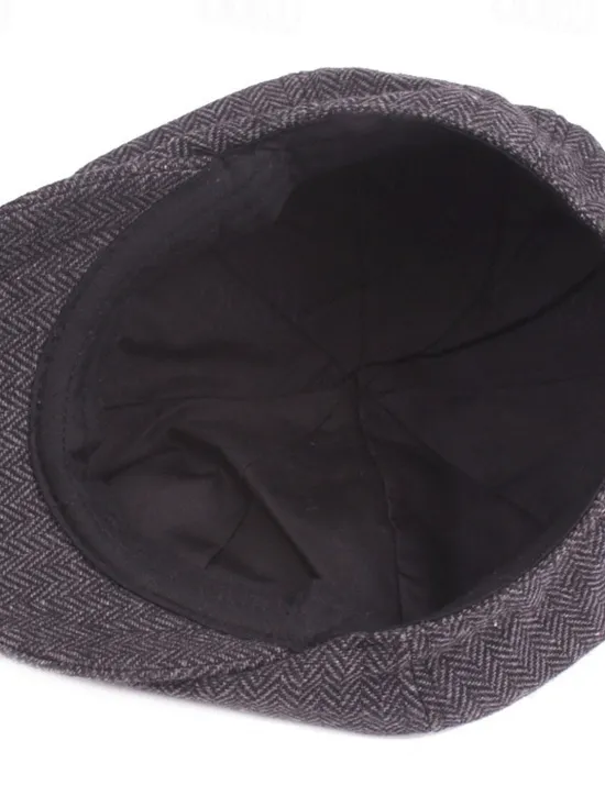 OUKU Men's Beret Hat Newsboy Hat khaki Light Grey Cotton and Linen Streetwear Stylish 1920s Fashion Outdoor Daily Going out Graphic Prints Sunscreen