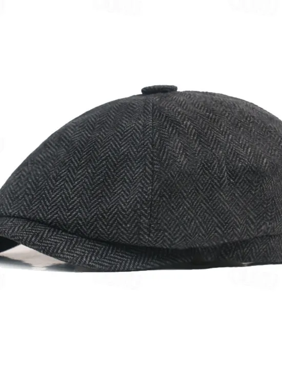 OUKU Men's Beret Hat Newsboy Hat khaki Light Grey Cotton and Linen Streetwear Stylish 1920s Fashion Outdoor Daily Going out Graphic Prints Sunscreen