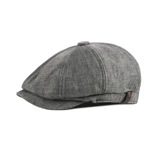 Discount OUKU Men's Beret Hat Newsboy Hat Black khaki Polyester Stylish 1920s Fashion Casual Outdoor Daily Going out Plain Sunscreen