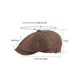 Discount OUKU Men's Beret Hat Newsboy Hat Black khaki Polyester Stylish 1920s Fashion Casual Outdoor Daily Going out Plain Sunscreen