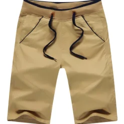 OUKU Men's Bermuda shorts Workout Shorts Golf Shorts Drawstring Elastic Waist Plain Outdoor Going out Cotton Blend Fashion Streetwear Red Sky Blue Micro-elastic Khaki