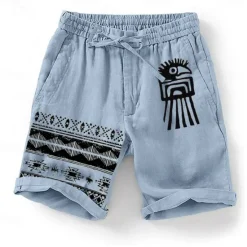 Hot OUKU Men's Bird Grid / Plaid Geometric Pattern Shorts Summer Shorts Casual Shorts Mid Waist Fashion Streetwear Designer Casual Daily Holiday Pocket Drawstring Elastic Waist Designer Clothing Apparel