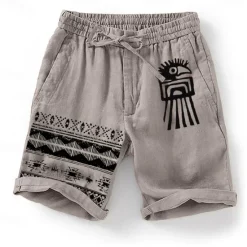 Hot OUKU Men's Bird Grid / Plaid Geometric Pattern Shorts Summer Shorts Casual Shorts Mid Waist Fashion Streetwear Designer Casual Daily Holiday Pocket Drawstring Elastic Waist Designer Clothing Apparel