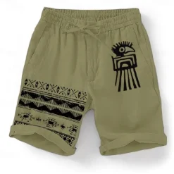 Hot OUKU Men's Bird Grid / Plaid Geometric Pattern Shorts Summer Shorts Casual Shorts Mid Waist Fashion Streetwear Designer Casual Daily Holiday Pocket Drawstring Elastic Waist Designer Clothing Apparel