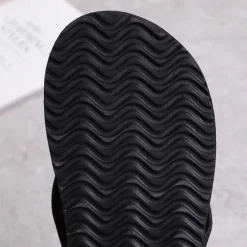 Discount OUKU Men's Black Flip-Flop Sandals with Cushioned Sole - Comfortable Casual Beach and Summer Footwear