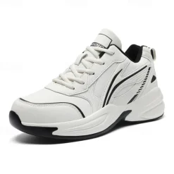Hot OUKU Men's Black Running Sneakers with Fur Lining, Winter Warm Athletic Shoes for Outdoor Sports and Casual Wear