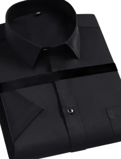 Best OUKU Men's Black White Yellow Pink Short Sleeve Square Neck Summer Clothing Apparel Print