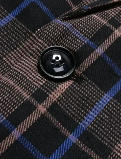 Clearance OUKU Men's Blazer Business Cocktail Party Wedding Party Fashion Casual Spring Autumn / Fall Polyester Plaid Pocket Buttons Comfortable Single Breasted Blazer Coffee