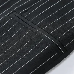 Discount OUKU Men's Blazer Business Cocktail Party Wedding Party Fashion Casual Spring & Fall Polyester Stripes Pocket Buttons Comfortable Double Breasted Blazer Black White Sky Blue