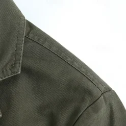 Outlet OUKU Men's Blazer Business Cocktail Party Wedding Party Fashion Casual Spring & Fall 100% Cotton Solid Color Pocket Buttons Comfortable Single Breasted Blazer Black Green khaki