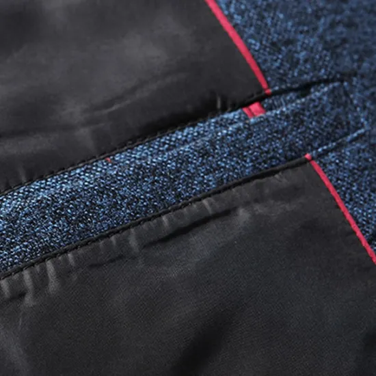 Hot OUKU Men's Blazer Business Cocktail Party Wedding Party Fashion Casual Spring & Fall Polyester Plain Pocket Buttons Casual / Daily Single Breasted Blazer Red Blue Grey