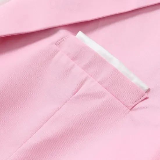 Sale OUKU Men's Blazer Business Cocktail Party Wedding Party Fashion Casual Spring & Fall Polyester Solid Color Pocket Buttons Comfortable Single Breasted Blazer Light Pink Yellow Pink Royal Blue