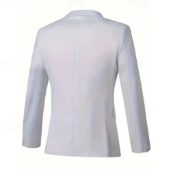 Best OUKU Men's Blazer Business Cocktail Party Wedding Party Fashion Casual Spring & Fall Polyester Plain Pocket Buttons Comfortable Single Breasted Blazer Black White Navy Blue Royal Blue