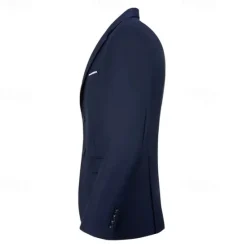 Best OUKU Men's Blazer Business Cocktail Party Wedding Party Fashion Casual Spring & Fall Polyester Plain Pocket Buttons Comfortable Single Breasted Blazer Black White Navy Blue Royal Blue