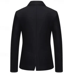 Hot OUKU Men's Blazer Business Cocktail Party Wedding Party Fashion Casual Spring & Fall Cotton Blend Color Block Patchwork Pocket Comfortable Single Breasted Blazer Black White Burgundy Blue