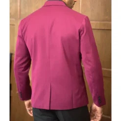 Discount OUKU Men's Blazer Business Cocktail Party Wedding Party Fashion Casual Spring & Fall 65% Cotton Color Block Pocket Buttons Comfortable Single Breasted Blazer Burgundy