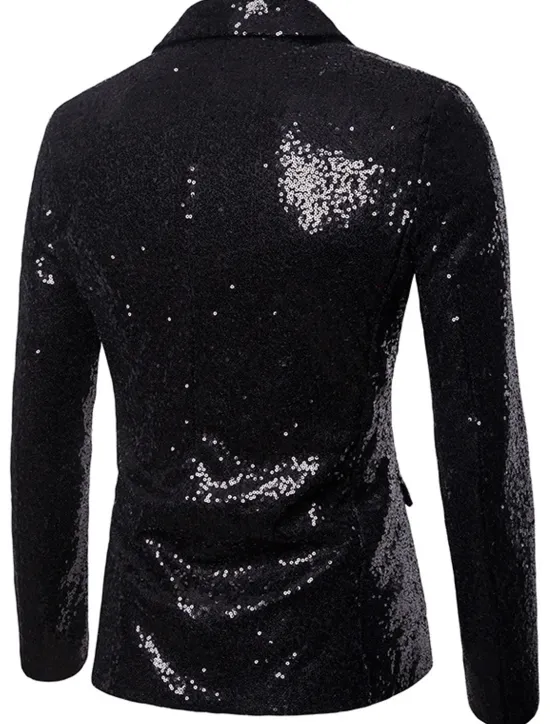 Hot OUKU Men's Blazer Jacket Blazer V Neck Fashion Party Retro Solid Colored Black Red Blue Regular Fit