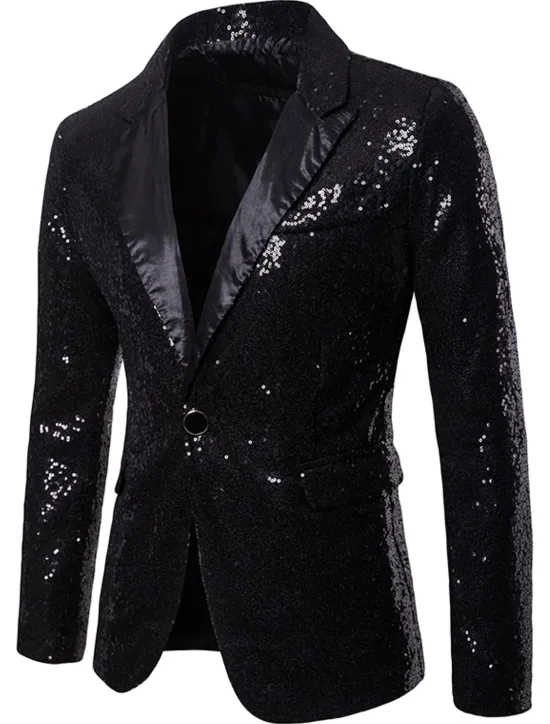 Hot OUKU Men's Blazer Jacket Blazer V Neck Fashion Party Retro Solid Colored Black Red Blue Regular Fit
