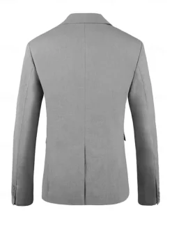 Best OUKU Men's Blazer Jacket Linen Blazer Notch Collar Fashion Casual Solid Colored Blazer Black Sky Blue Dark Blue Standard Fit Single Breasted One-button