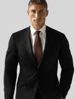 Clearance OUKU Men's Blazer Jacket School Formal Wedding Elegant Warm Fall Winter Wool Solid Color Single Breasted One-button Blazer Black