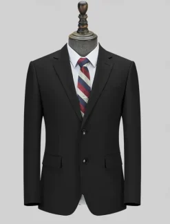 Clearance OUKU Men's Blazer Jacket School Formal Wedding Elegant Warm Fall Winter Wool Solid Color Single Breasted One-button Blazer Black