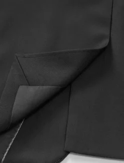 Clearance OUKU Men's Blazer Jacket School Formal Wedding Elegant Warm Fall Winter Wool Solid Color Single Breasted One-button Blazer Black