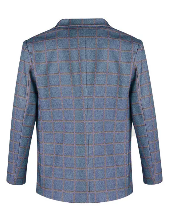 Sale OUKU Men's Blazer Jacket Sport Coat Casual Wine Blue Regular Fit