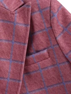 Sale OUKU Men's Blazer Jacket Sport Coat Casual Wine Blue Regular Fit