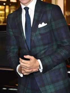 Best OUKU Men's Blazer Jacket Sport Coat Notch Collar Fashion Office Checkered Tailored Fit Single Breasted Two-buttons Green