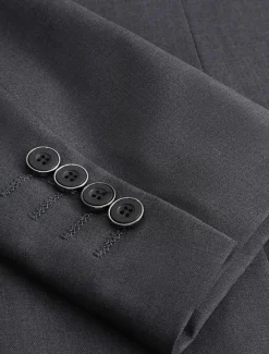 Clearance OUKU Men's Blazer Jacket Sport Coat Notch Collar Casual Solid Colored Blazer Navy Blue Brown Light Grey Standard Fit Single Breasted Two-buttons