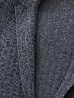 Clearance OUKU Men's Blazer Jacket Sweater Coat School Formal Wedding Elegant Warm Spring Fall Wool Nylon Solid Color Jacquard Multiple Pockets Comfy Single Breasted Two-button Blazer Black Dark Grey Army Green