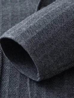 Clearance OUKU Men's Blazer Jacket Sweater Coat School Formal Wedding Elegant Warm Spring Fall Wool Nylon Solid Color Jacquard Multiple Pockets Comfy Single Breasted Two-button Blazer Black Dark Grey Army Green