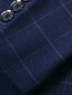 Clearance OUKU Men's Blazer Outdoor Daily Wear Warm Button Pocket Fall Winter Plaid Fashion Streetwear Lapel Regular Black Blue Light Blue Jacket