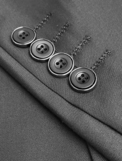 Best OUKU Men's Blazer School Formal Wedding Lined Daily Party Spring & Fall Autumn / Fall Polyester Solid Color Button Pocket Thermal Warm Comfy Double Breasted Blazer Purple Gray