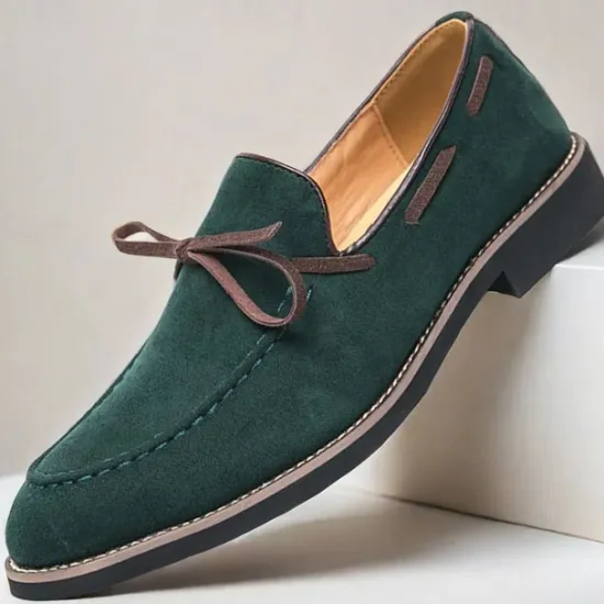 Clearance OUKU Men's Blue Loafers - Suede Faux Leather with Tassel Detailing, Stylish and Comfortable Slip-On Shoes for Men, Perfect for Casual, Office and Everyday Wear