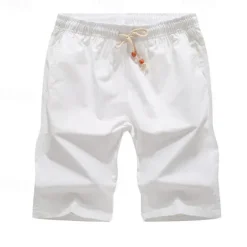 Discount OUKU Men's Board Shorts Casual Shorts Drawstring Elastic Waist Plain Breathable Soft Casual Weekend Fashion Streetwear White Blue Micro-elastic