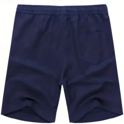 Discount OUKU Men's Board Shorts Casual Shorts Drawstring Elastic Waist Plain Breathable Soft Casual Weekend Fashion Streetwear White Blue Micro-elastic