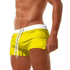 Clearance OUKU Men's Board Shorts Swim Shorts Swim Trunks Swim Briefs Drawstring Elastic Waist Zipper Pocket Solid Color Breathable Quick Dry Short Casual Daily Beach Fashion Classic Style ArmyGreen Black