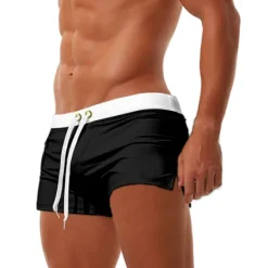 Clearance OUKU Men's Board Shorts Swim Shorts Swim Trunks Swim Briefs Drawstring Elastic Waist Zipper Pocket Solid Color Breathable Quick Dry Short Casual Daily Beach Fashion Classic Style ArmyGreen Black