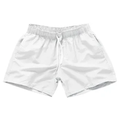 Discount OUKU Men's Board Shorts Swim Shorts Swim Trunks Drawstring with Pockets Solid Colored Waterproof UV Sun Protection Swimming Pool Hawaiian Casual / Sporty Black White Micro-elastic