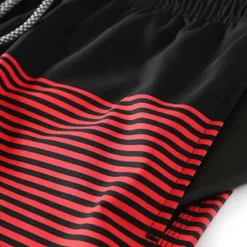Hot OUKU Men's Board Shorts Swim Shorts Swim Trunks Summer Shorts Beach Shorts Drawstring with Mesh lining Elastic Waist Graphic Stripe Breathable Quick Dry Short Casual Daily Holiday Hawaiian Boho Red Blue