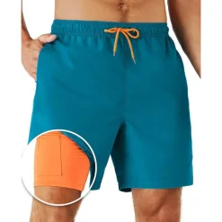 Outlet OUKU Men's Board Shorts Swim Shorts Swim Trunks Shorts With Compression Liner Plain Comfort Breathable Holiday Going out Swimming Pool Hawaiian Boho Black Pink