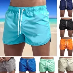 Sale OUKU Men's Board Shorts Swim Shorts Swim Trunks Elastic Waist Solid Color Quick Dry Short Daily Gym Bathing Chic & Modern Casual / Sporty Black White Micro-elastic