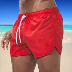 Sale OUKU Men's Board Shorts Swim Shorts Swim Trunks Elastic Waist Solid Color Quick Dry Short Daily Gym Bathing Chic & Modern Casual / Sporty Black White Micro-elastic