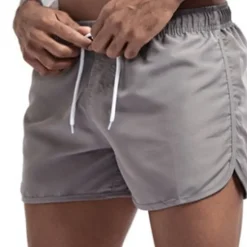 Sale OUKU Men's Board Shorts Swim Shorts Swim Trunks Elastic Waist Solid Color Quick Dry Short Daily Gym Bathing Chic & Modern Casual / Sporty Black White Micro-elastic